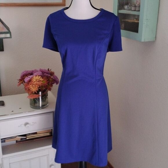 AB Studio Blue Knit Dress - Picture 1 of 12